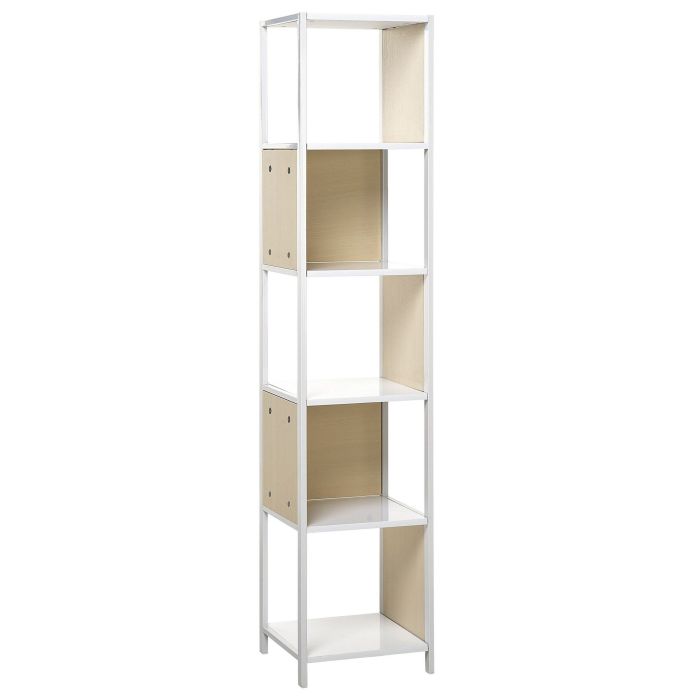 Bookcase White with Light Wood BOGOTA