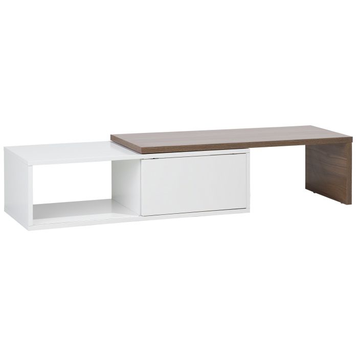 TV Stand White and Dark Wood YONKERS