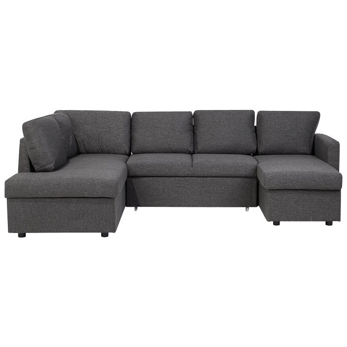 Fabric Sofa Bed Dark Grey KARRABO