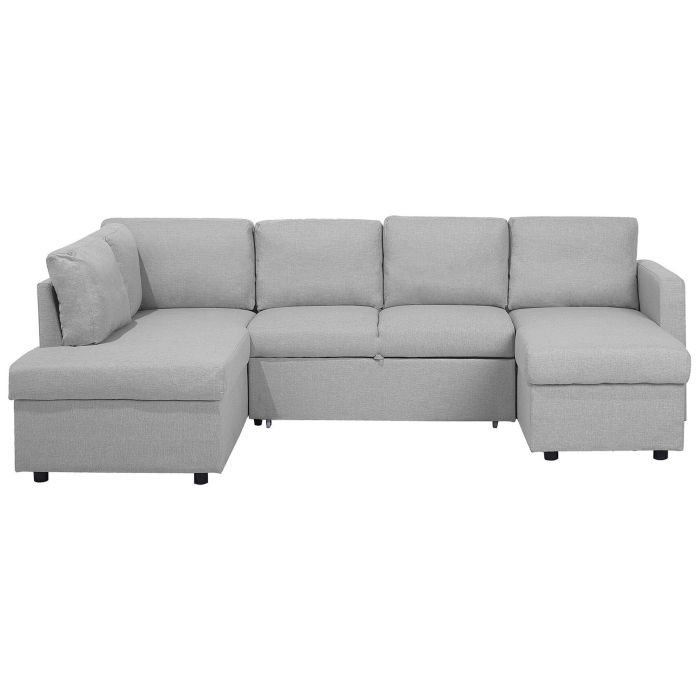 Fabric Sofa Bed Light Grey KARRABO