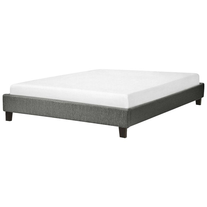 Fabric EU Double Size Bed Grey ROANNE