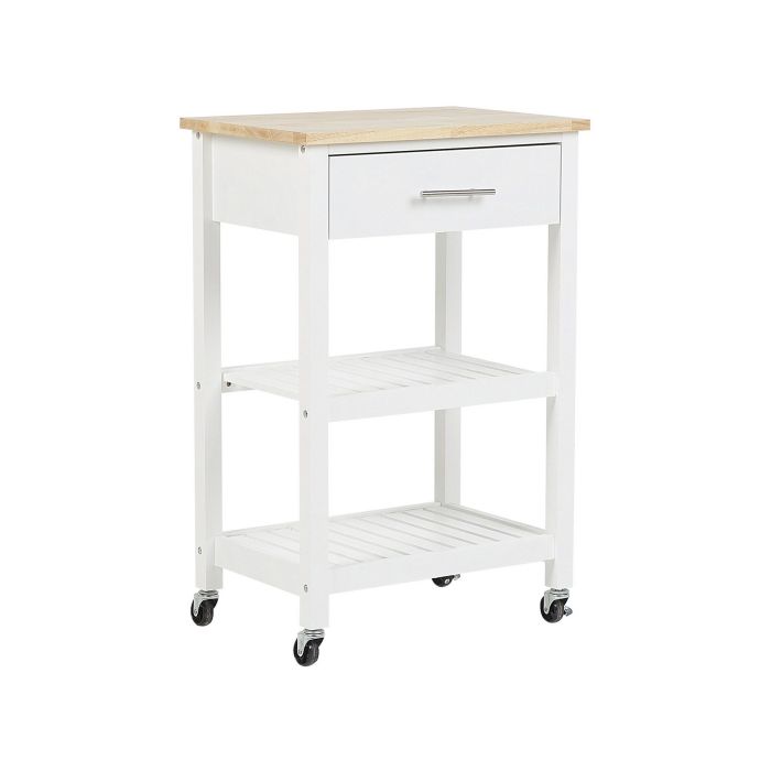 3 Tier Kitchen Trolley White HIUMA