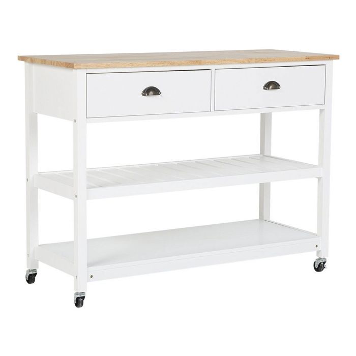 2 Drawer Kitchen Trolley White NAVARINO