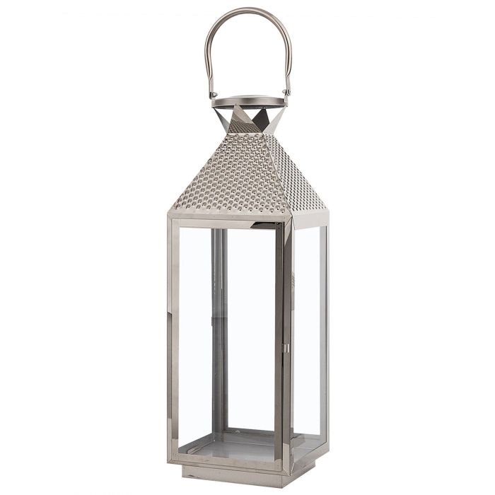 Steel Candle Lantern 55 cm Silver BALI