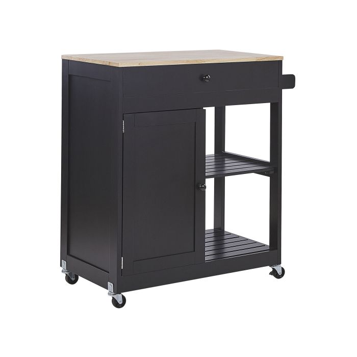 Kitchen Storage Trolley Black TRAPANI