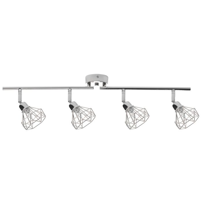 4 Light Spotlight Metal Bar Silver ERMA