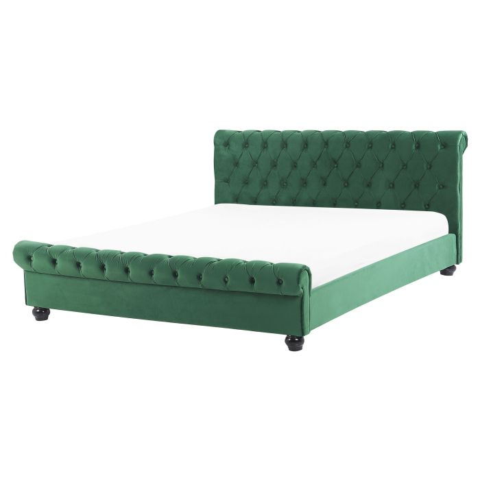 Velvet EU King Size Bed Emerald Green AVALLON