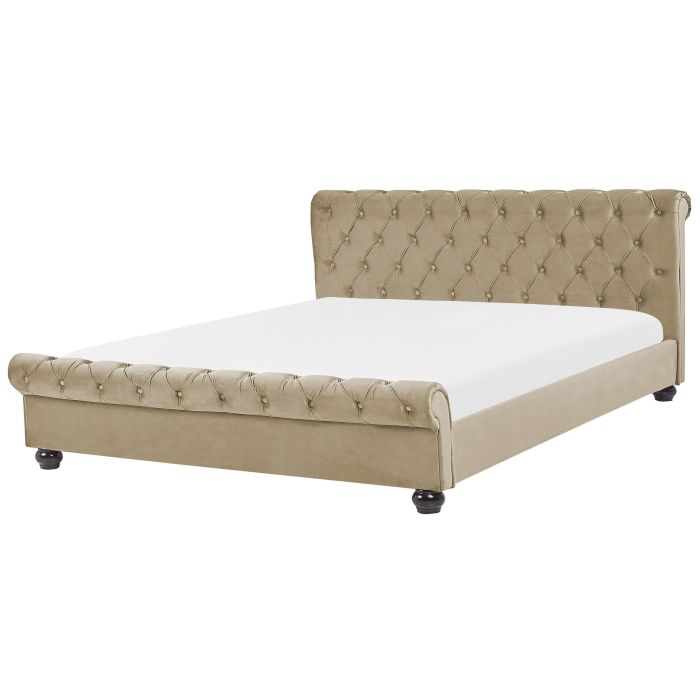Velvet EU Super King Bed Beige AVALLON