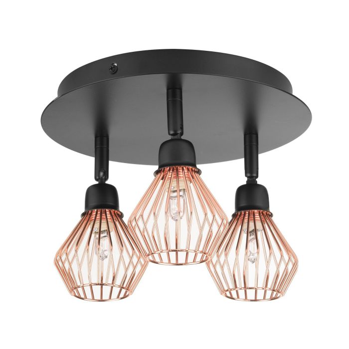 3 Light Metal Ceiling Lamp Copper VOLGA