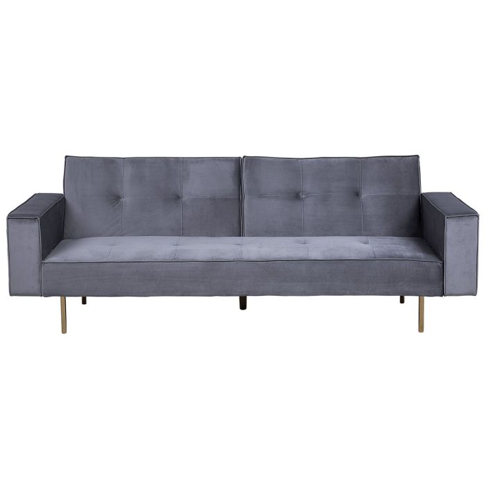Velvet Sofa Bed Grey VISNES