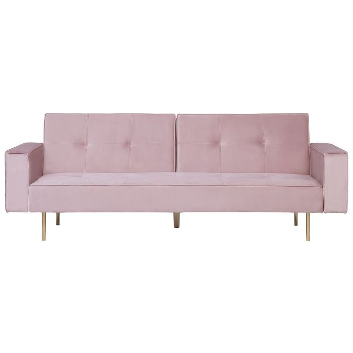 Velvet Sofa Bed Pink VISNES