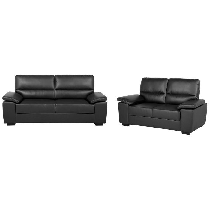 Faux Leather Sofa Set Black VOGAR