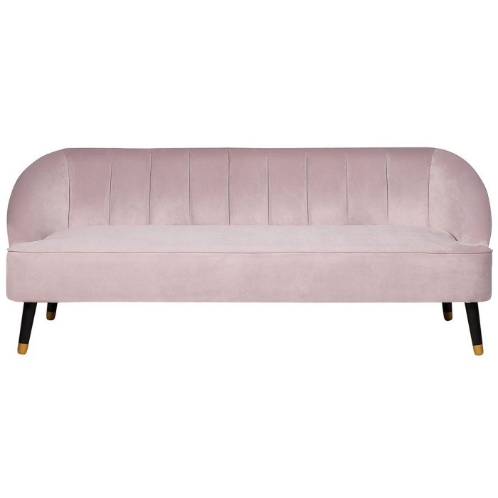3 Seater Velvet Sofa Pink ALSVAG