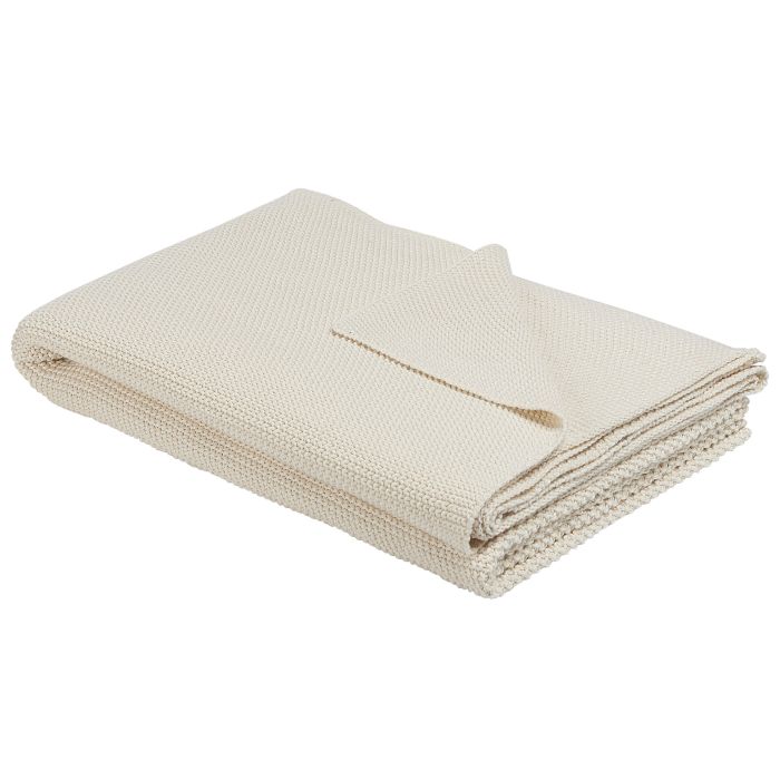 Cotton Blanket 130 x 180 cm Beige ASAKA