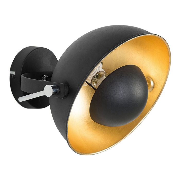 Metal Wall Lamp Black and Gold THAMES II