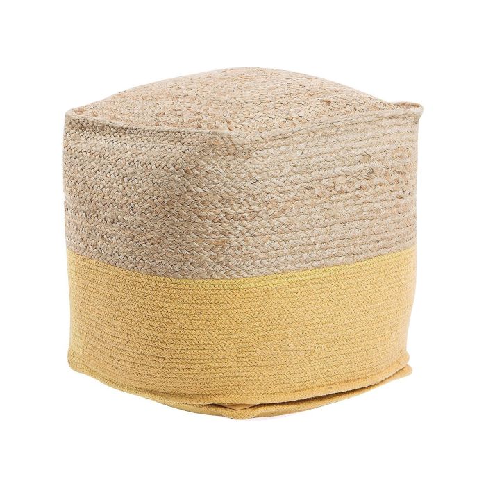 Jute Woven Pouffe Yellow KIRAMA