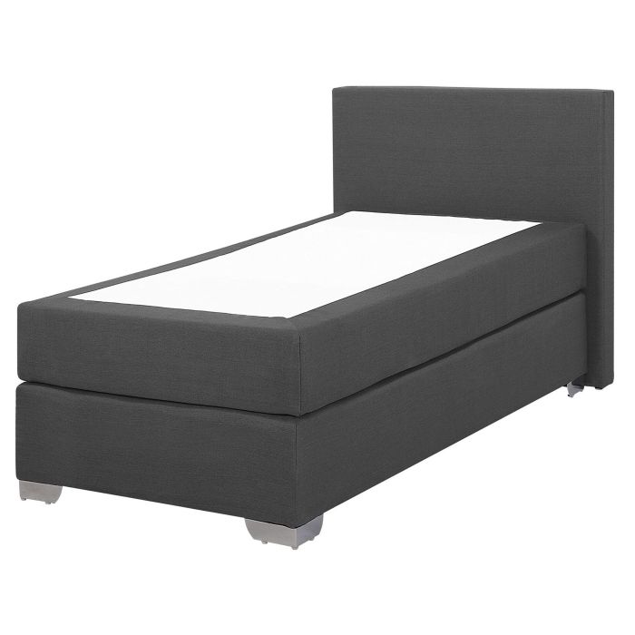 Fabric EU Single Size Divan Bed Grey PRESIDENT