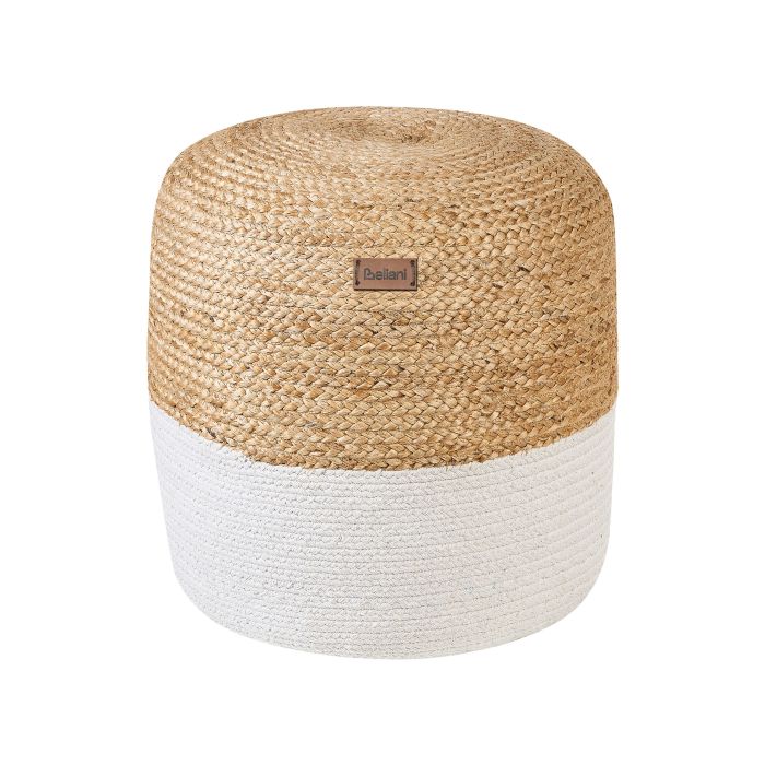 Jute Pouffe White DALAMA