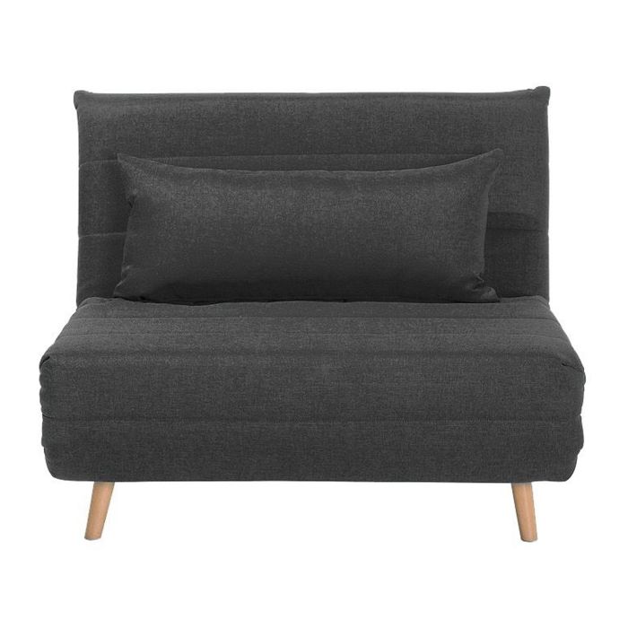 Fabric Single Sofa Bed Dark Grey SETTEN