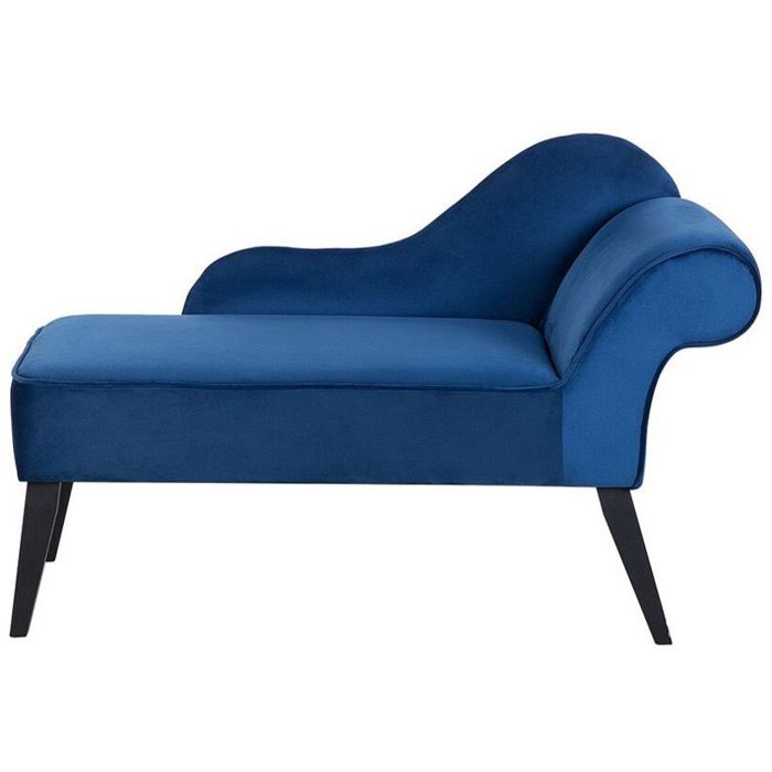 Right Hand Velvet Chaise Lounge Cobalt Blue BIARRITZ