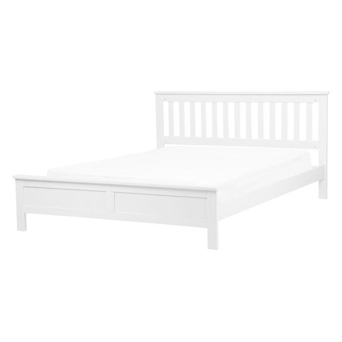 Wooden EU Double Size Bed White MAYENNE