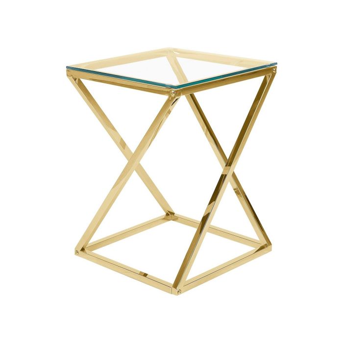 Glass Top Side Table Gold BEVERLY