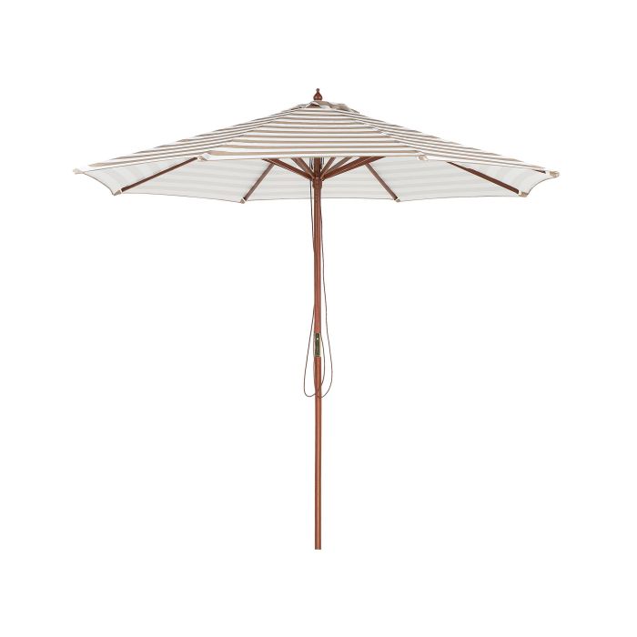 Garden Parasol âŒ€ 2.6 m Beige and White FERENTILLO