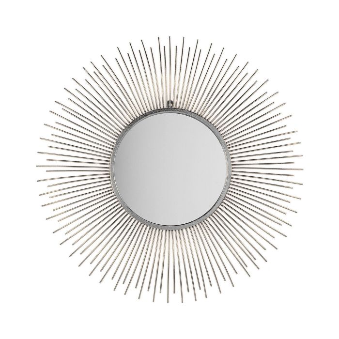 Metal Sunburst Wall Mirror 80cm Silver