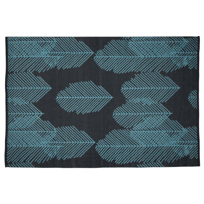 Reversible Area Rug 140x200cm Black and Blue