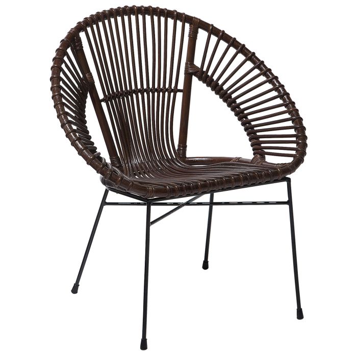 Rattan Accent Chair Brown SARITA