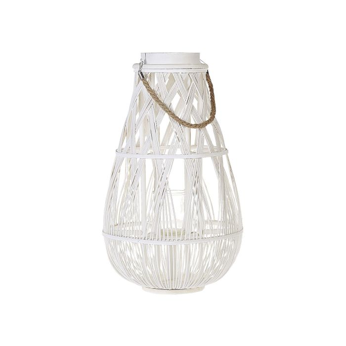 Wooden Candle Lantern 56 cm White TONGA