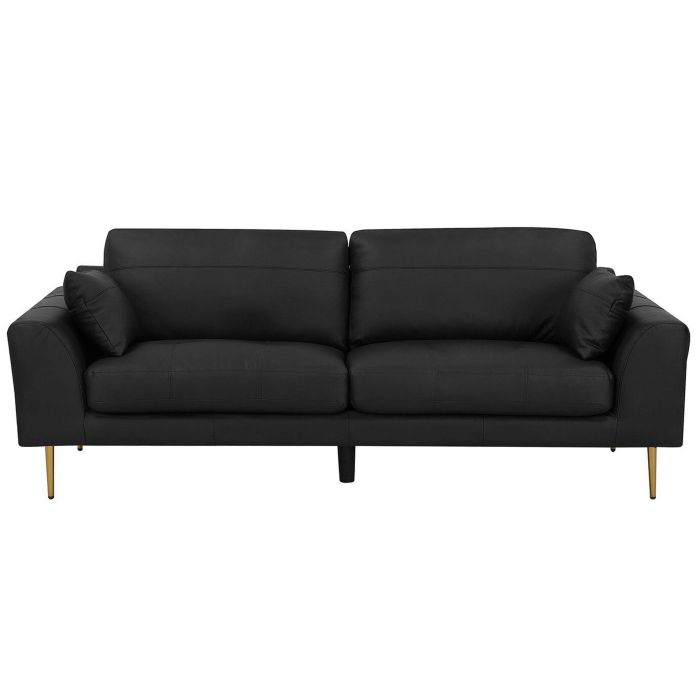 3 Seater Leather Sofa Black TORGET