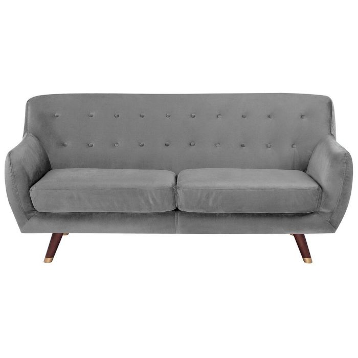 3 Seater Velvet Sofa Grey BODO