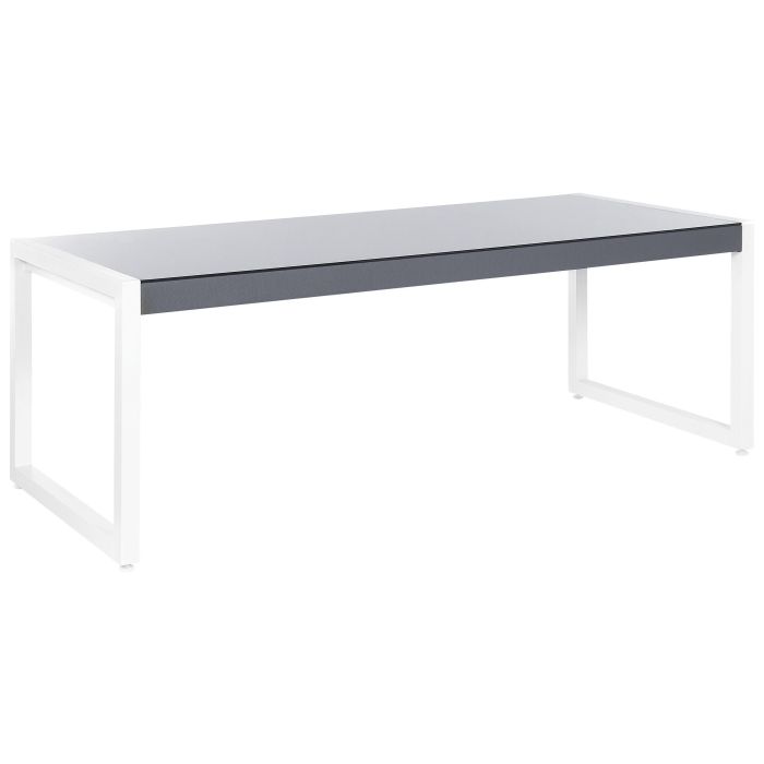 Garden Dining Table 210 x 90 cm Grey with White BACOLI
