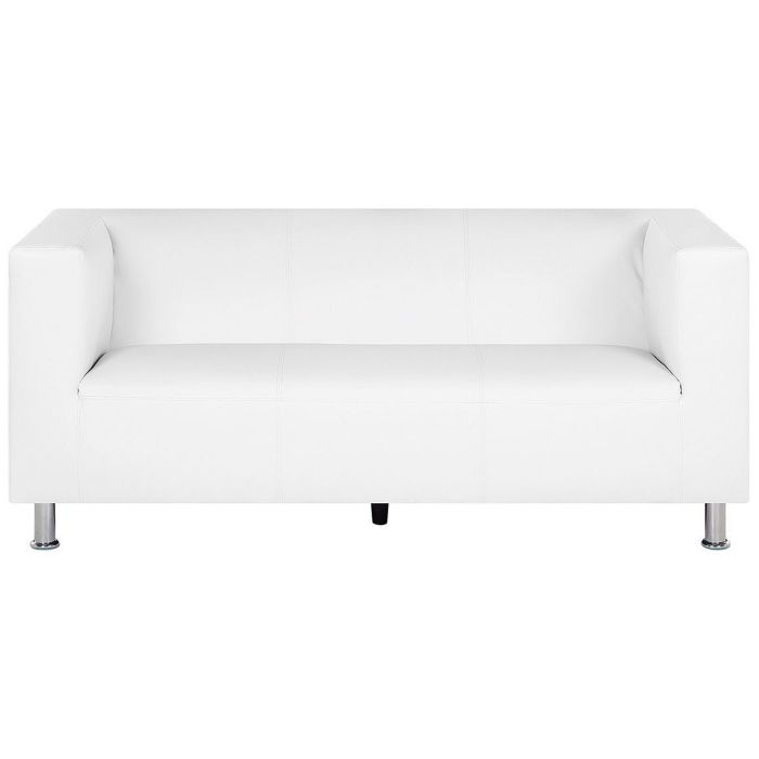 3 Seater Faux Leather Sofa White FLORO
