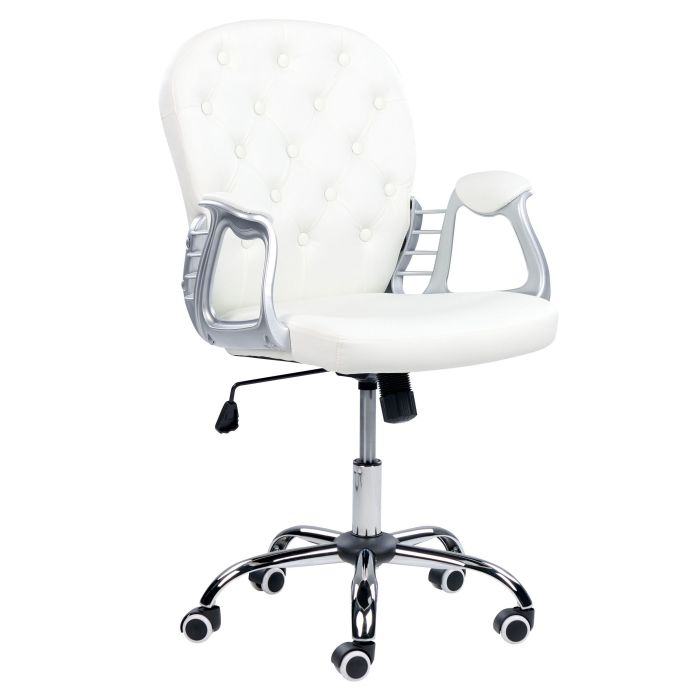 Swivel Faux Leather Office Chair White PRINCESS