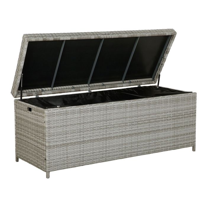 PE Rattan Storage Box 158 x 63 cm Grey MODENA