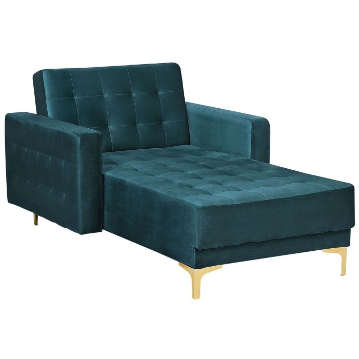 Velvet Chaise Lounge Teal ABERDEEN