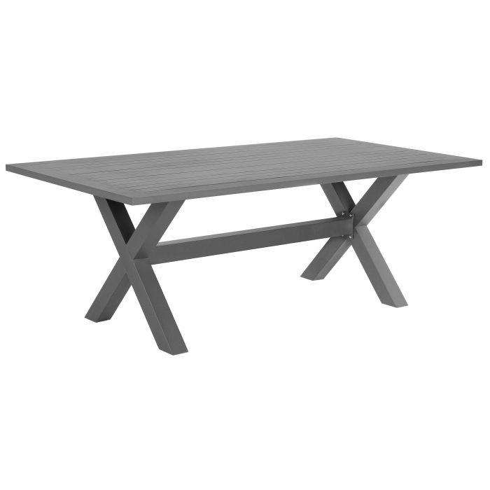 Aluminium Garden Dining Table 200 x 105 cm Grey CASCAIS
