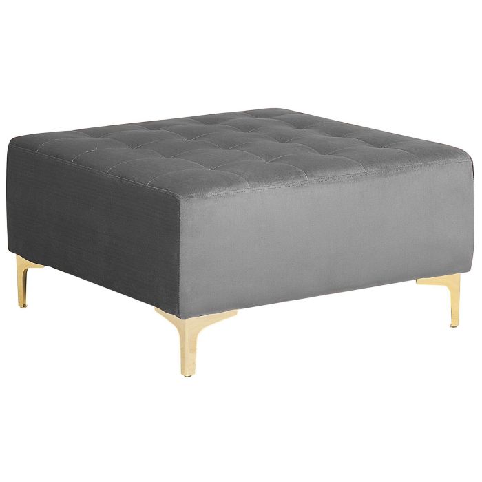 Velvet Ottoman Grey ABERDEEN