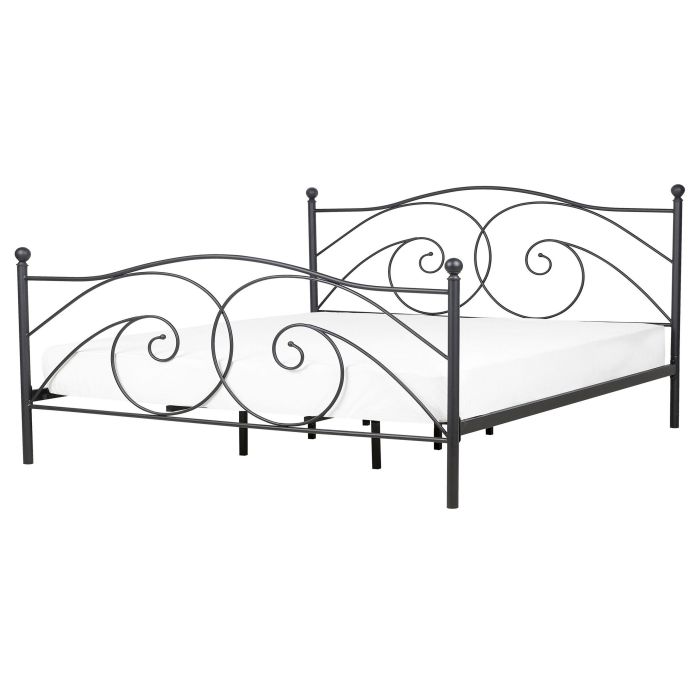 Metal EU King Size Bed Black DINARD