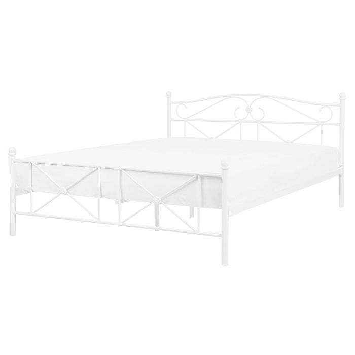 Metal EU King Size Bed White RODEZ