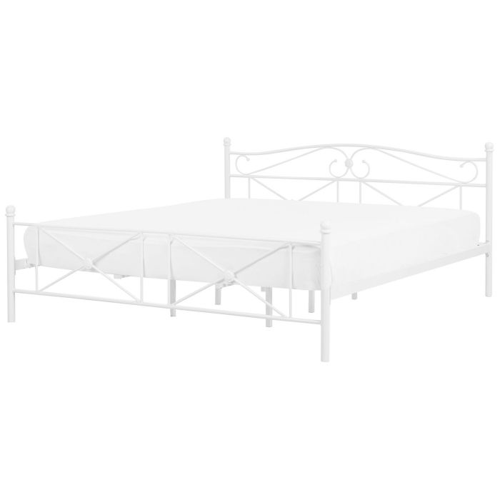 Metal EU Super King Size Bed White RODEZ