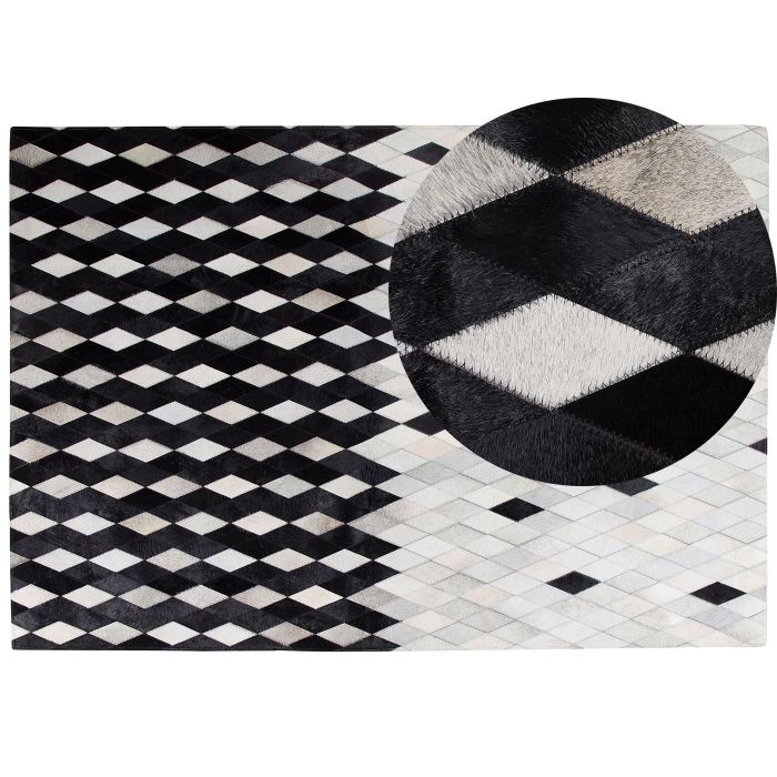 Cowhide Area Rug 160x230cm Black and White