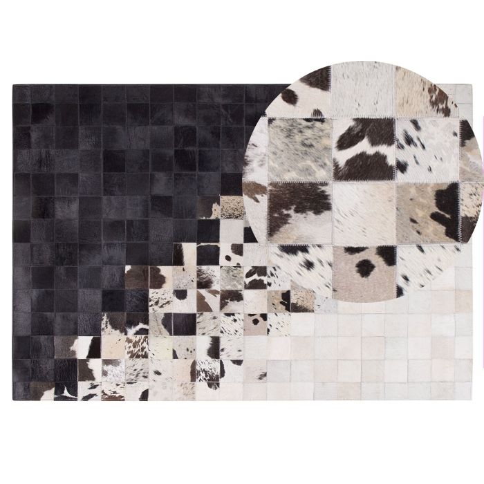 Cowhide Area Rug 140x200cm Black and White