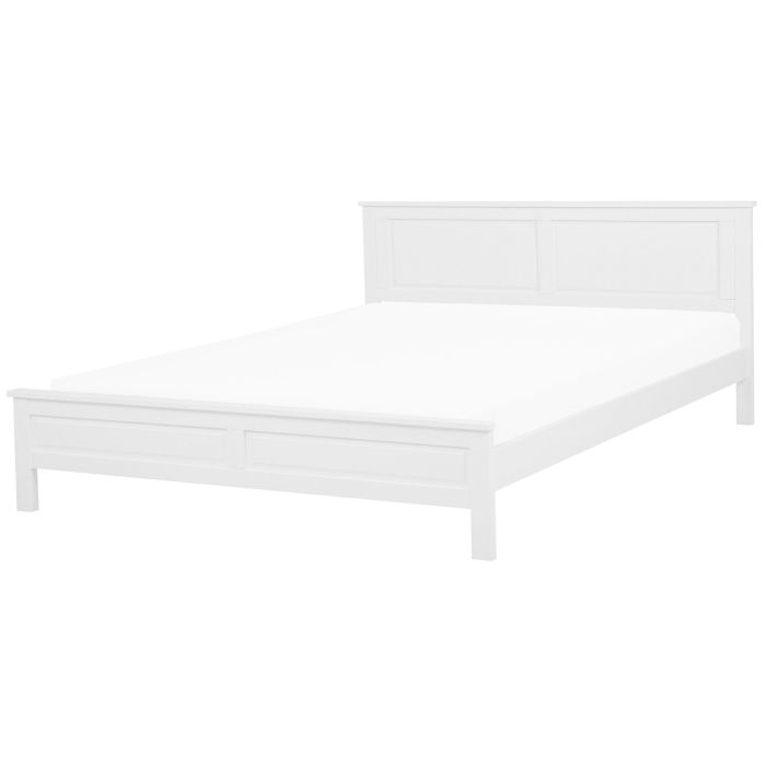Wooden EU Super King Size Bed White OLIVET