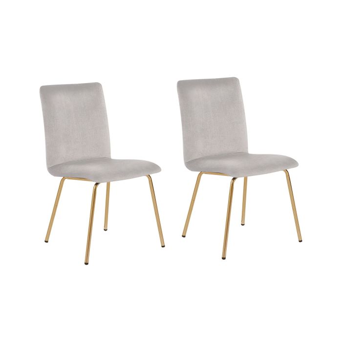 Set of 2 Velvet Dining Chairs Grey RUBIO