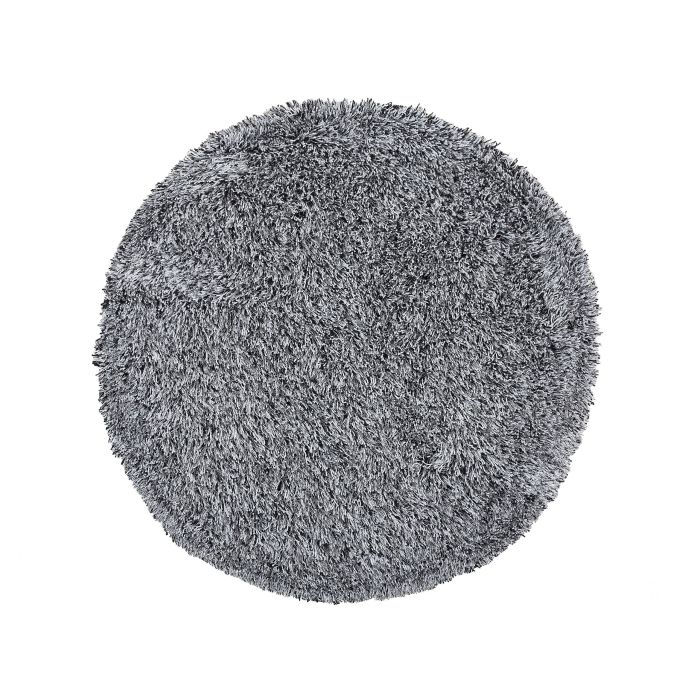 Shaggy Round Rug 140cm Black and White