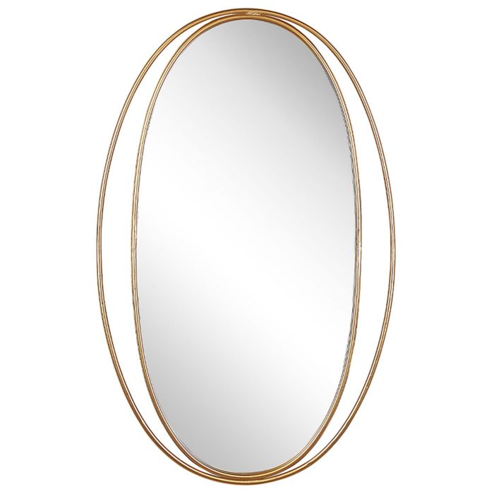 Oval Steel Wall Mirror 55x90cm Gold