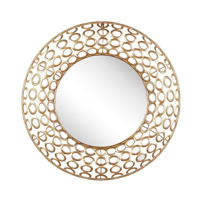 Round Steel Wall Mirror 80cm Gold